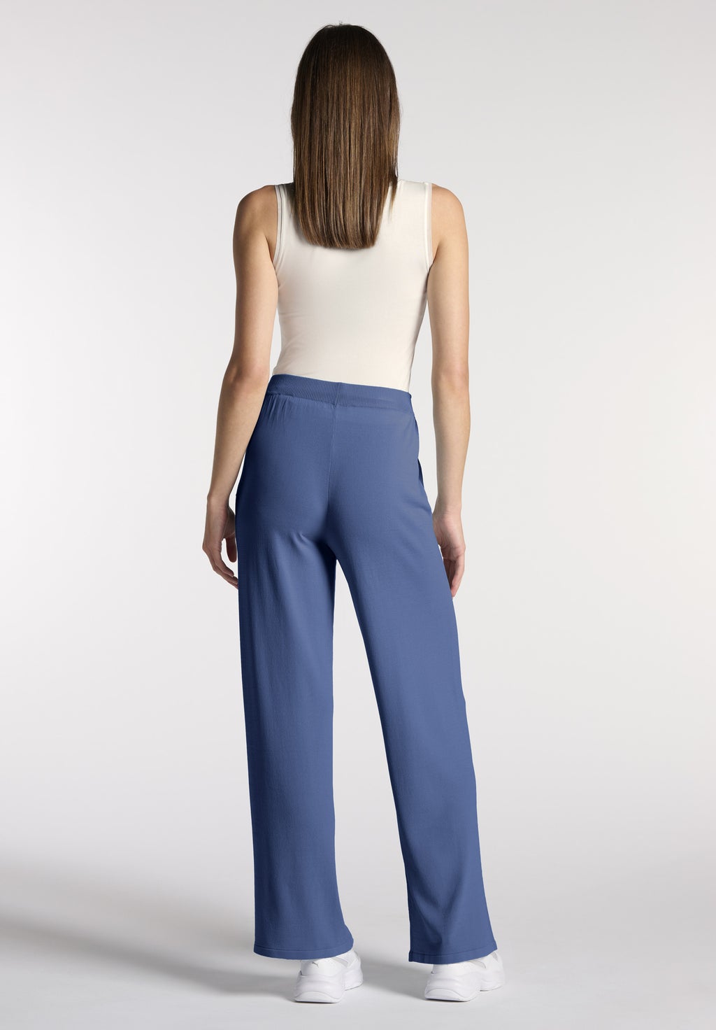 Pantaloni Ampi in Maglia di Viscosa Boarding Pass Knit