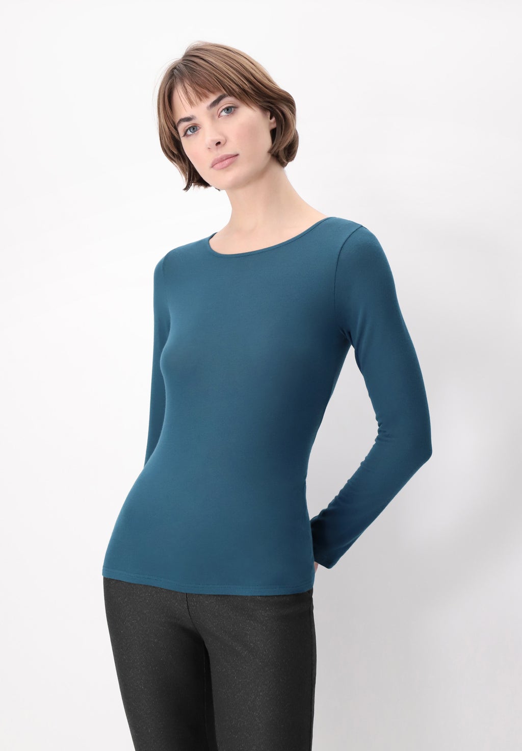 Perfect Cashmere Micromodal and Cashmere Long Sleeve Sweater